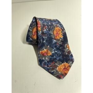 Ungaro Paris EUC Abstract Floral Print 100% Silk Tie 59" x 3.5"